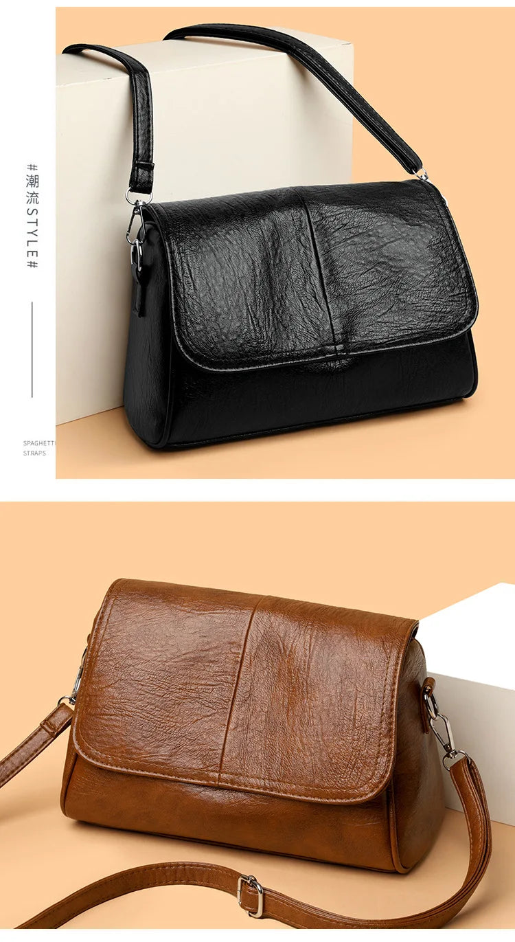 Borsa retrò in pelle cerata a olio