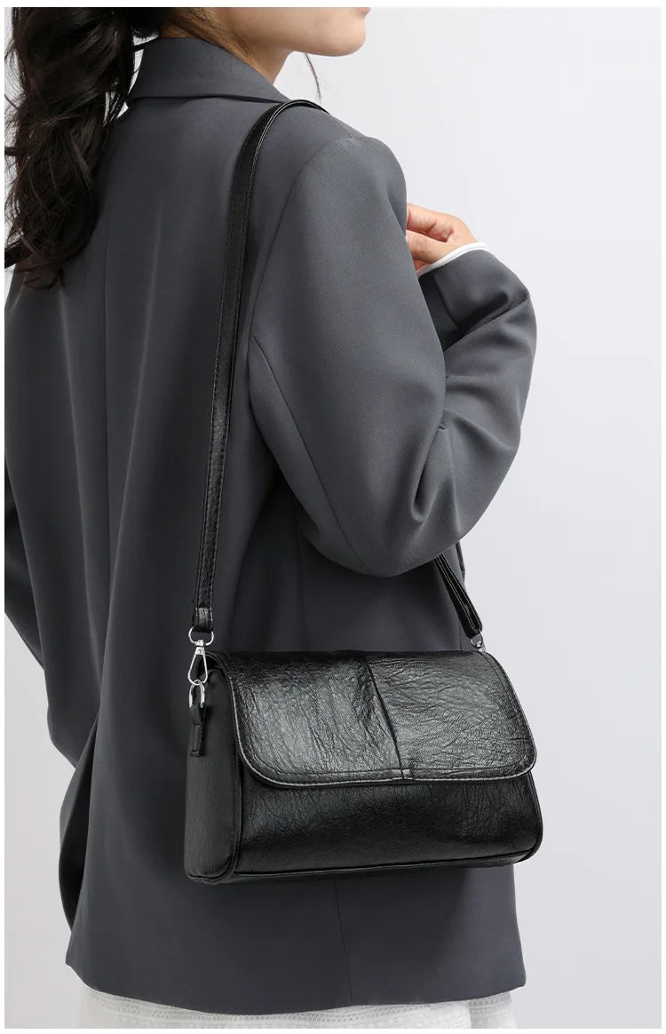 Borsa retrò in pelle cerata a olio