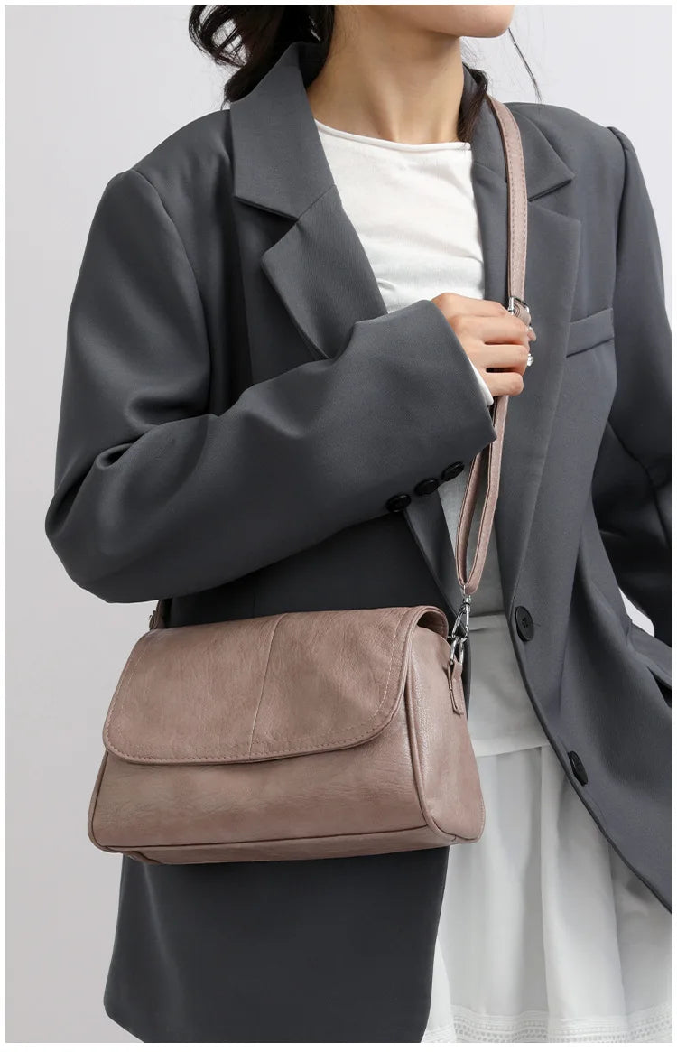 Borsa retrò in pelle cerata a olio