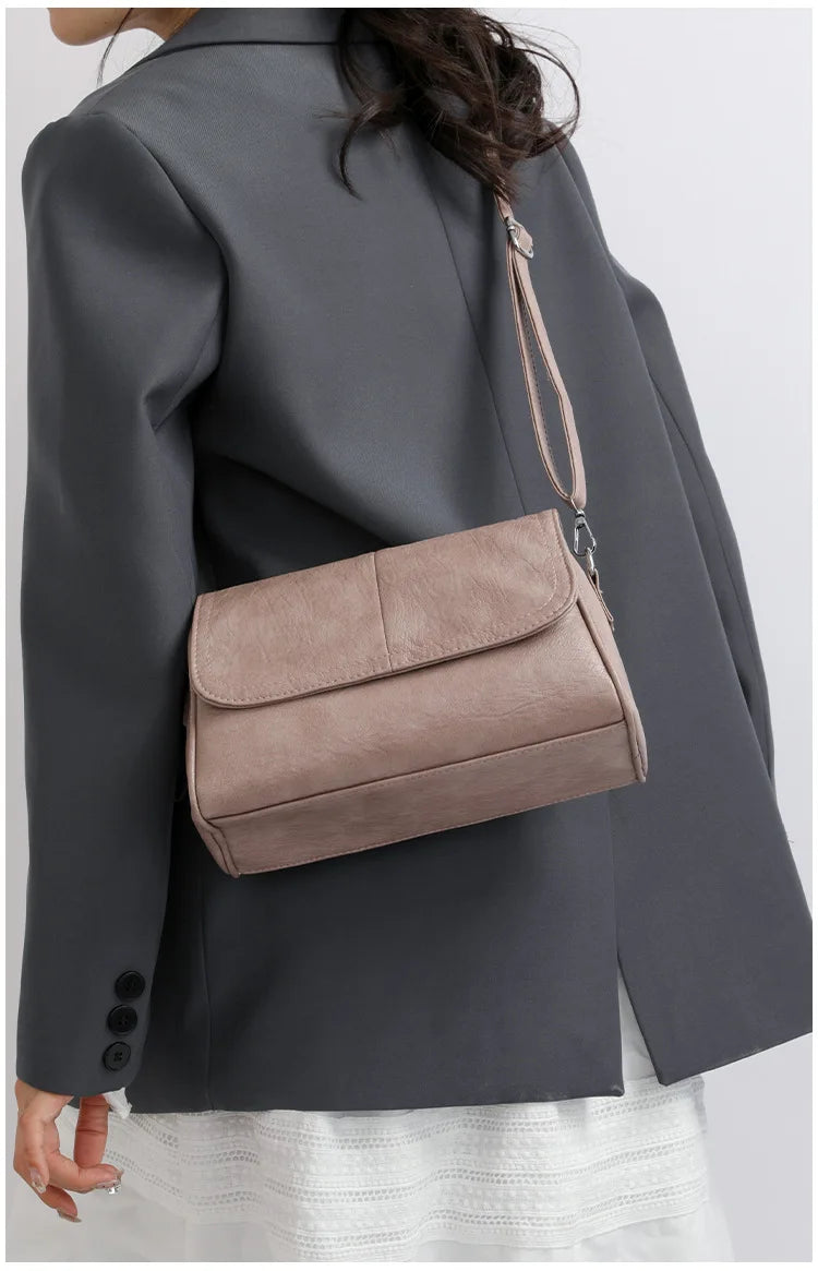 Borsa retrò in pelle cerata a olio