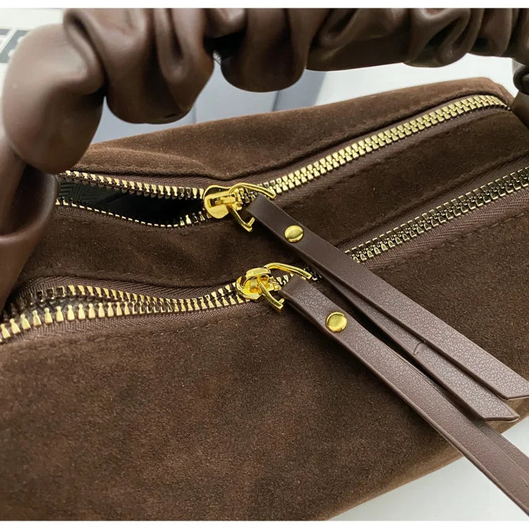 Borsa in pelle scamosciata