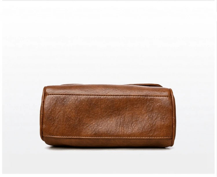 Borsa retrò in pelle cerata a olio