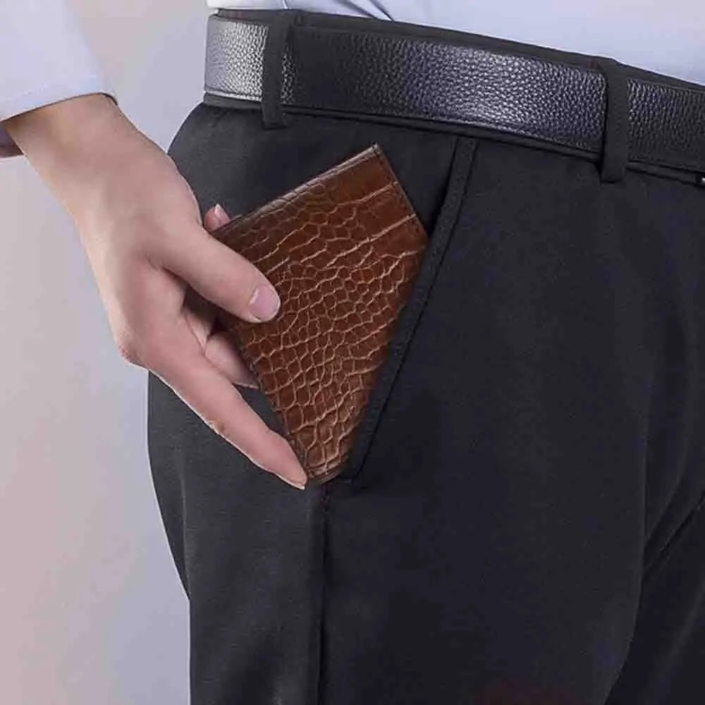 Portafoglio Uomo in Pelle con Motivo Coccodrillo