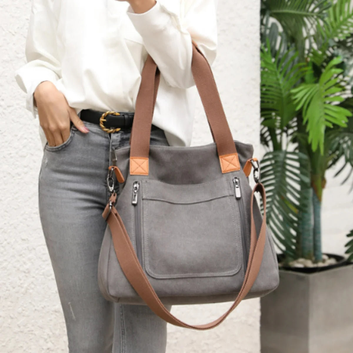 Borsa casual in tela