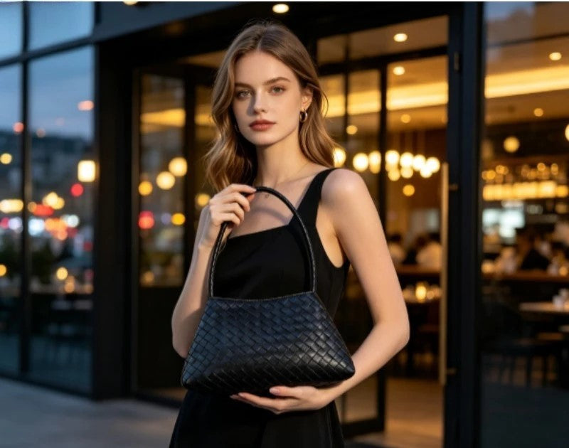 Borsa con motivo intrecciato