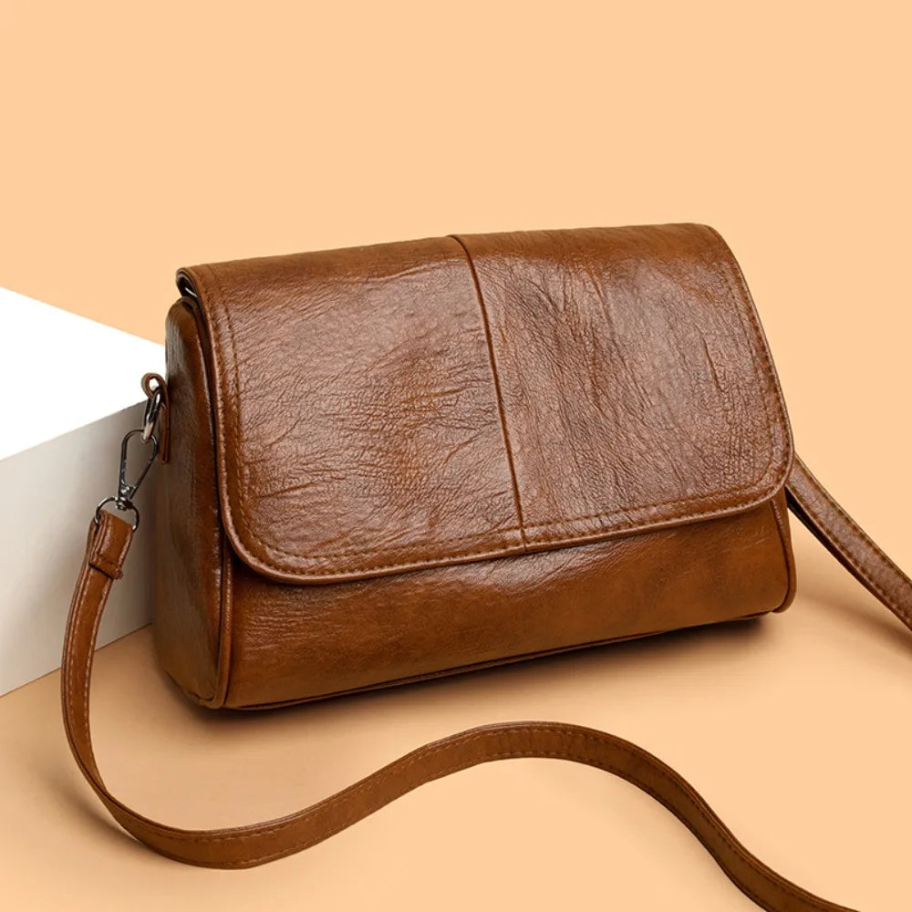 Borsa retrò in pelle cerata a olio
